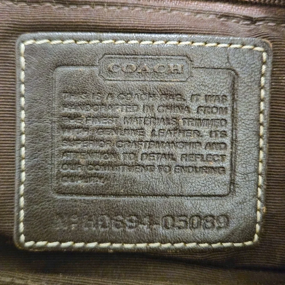 Vtg Coach 05079 Brown Soho Signature Jacquard Leather Satchel Purse Shoulder Bag
